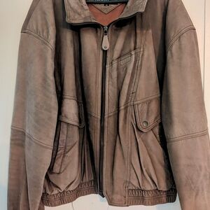 Members Only Vintage Leather Bomber Jacket